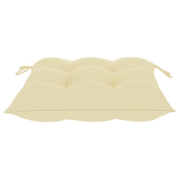 vidaXL Garden Chairs 2 pcs with Cream White Cushions Solid Teak Wood