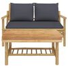 vidaXL 2 Piece Garden Lounge Set with Dark Grey Cushions Bamboo
