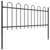 vidaXL Garden Fence with Hoop Top Steel 1426x80 cm Black