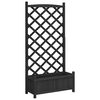 vidaXL Planter with Trellis Black 75 x 35 x 150 cm Solid Wood Fir