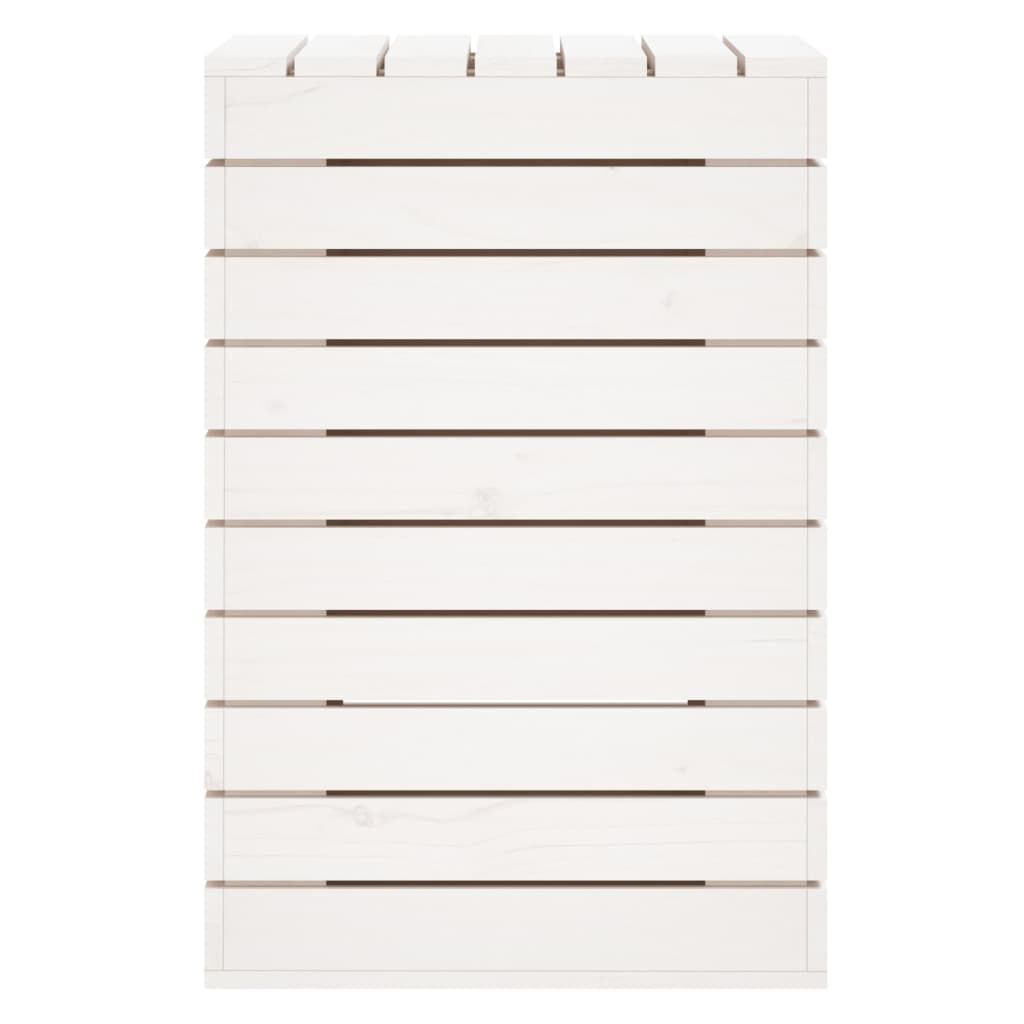 vidaXL Laundry Basket White 44x44x66 cm Solid Wood Pine