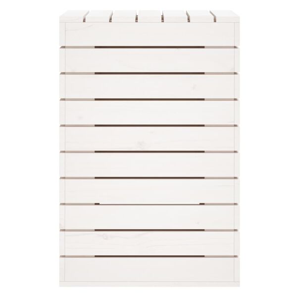 vidaXL Laundry Basket White 44x44x66 cm Solid Wood Pine