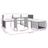 vidaXL 4 Piece Garden Dining Set with Cushions Grey Poly Rattan