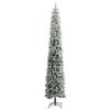 vidaXL Slim Christmas Tree 300 LEDs & Ball Set & Flocked Snow 270 cm