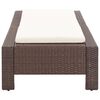 vidaXL Sunbed with Cushion Brown Poly Rattan
