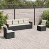 vidaXL 6 Piece Garden Sofa Set with Cushions Black Poly Rattan