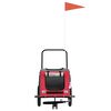 vidaXL Pet Bike Trailer Red and Black Oxford Fabric and Iron
