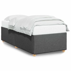 vidaXL Bed Frame without Mattress Dark Grey Twin Fabric