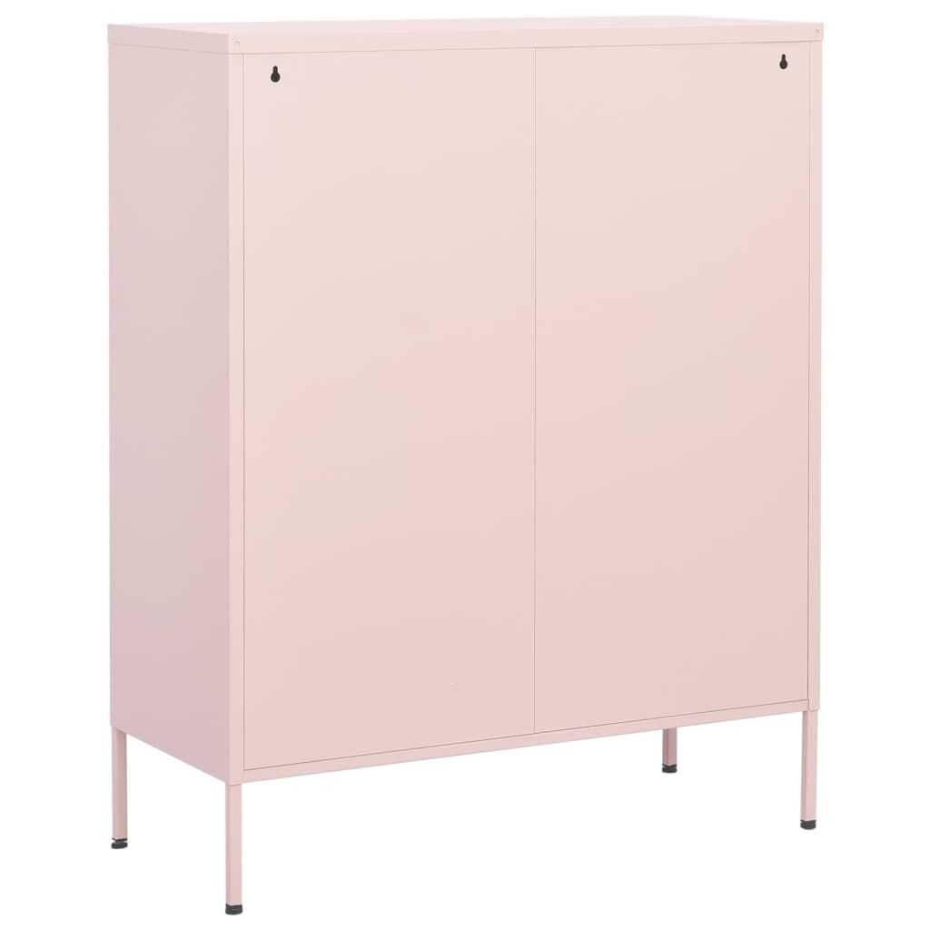 vidaXL Storage Cabinet Pink 80x35x101.5 cm Steel