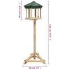vidaXL Standing Bird Feeder Solid Firwood 33x110 cm