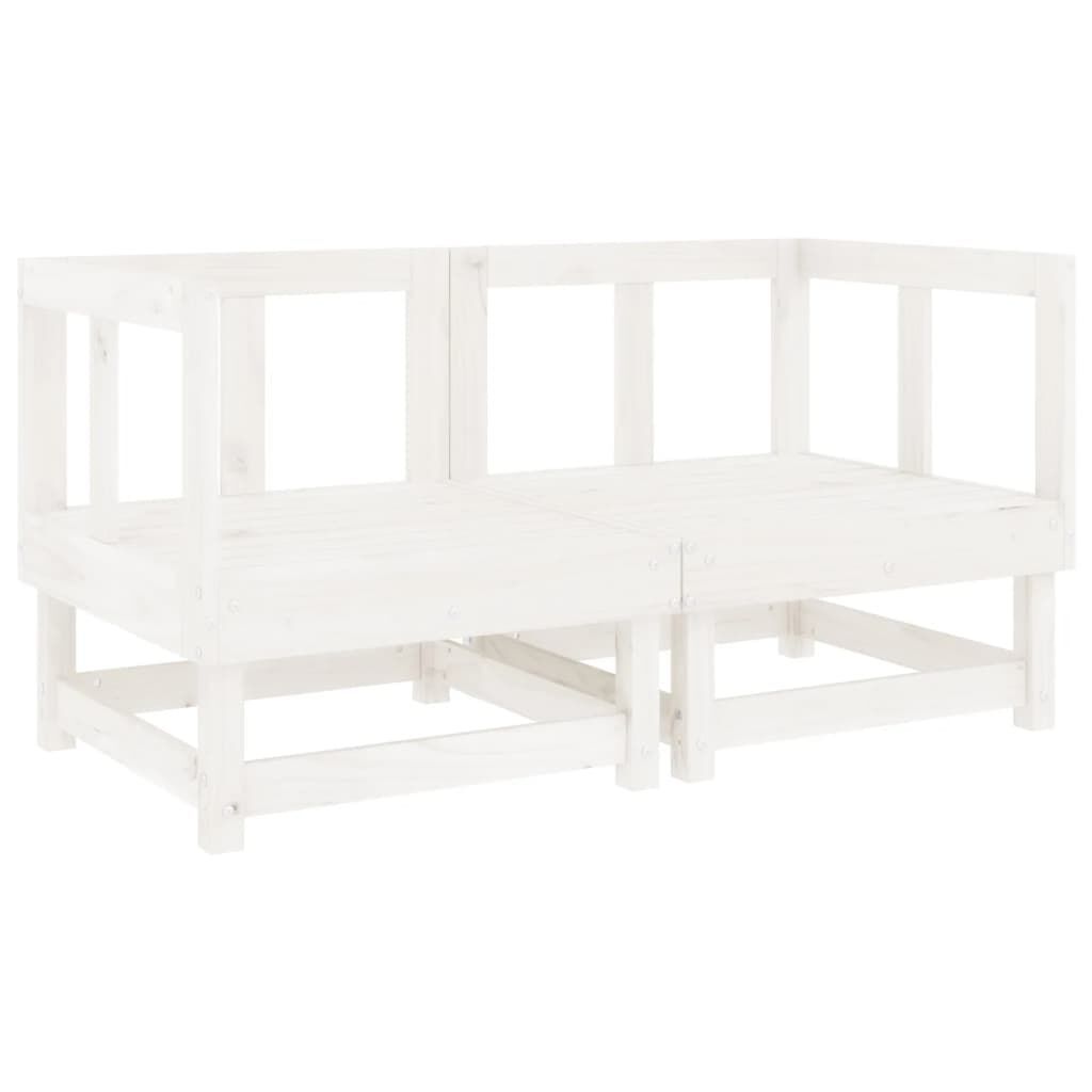 vidaXL 7 Piece Garden Lounge Set White Solid Wood Pine