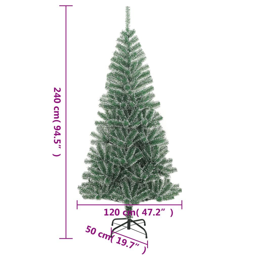 vidaXL Artificial Christmas Tree 300 LEDs & Flocked Snow 240 cm