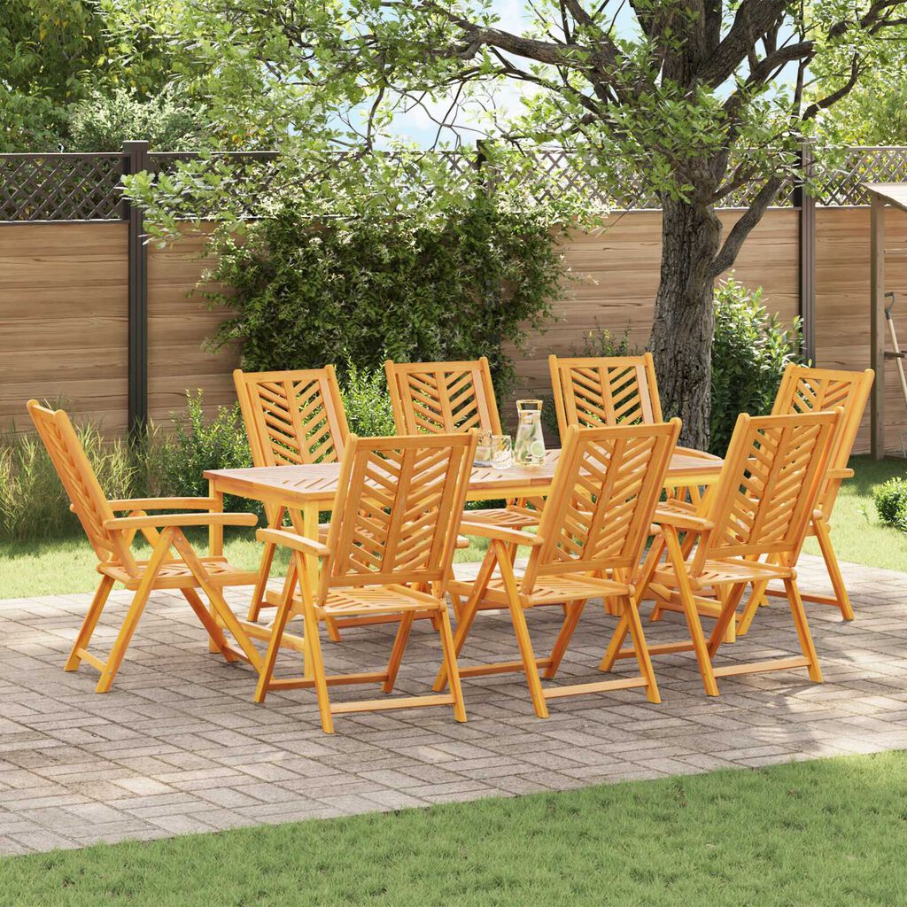 vidaXL Reclining Garden Chairs 8 pcs Solid Wood Acacia