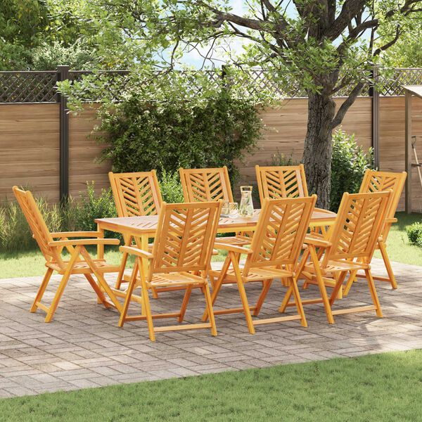 vidaXL Reclining Garden Chairs 8 pcs Solid Wood Acacia