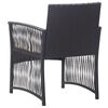 vidaXL Garden Armchairs with Cushions 2 pcs Black Poly Rattan