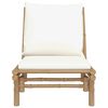 vidaXL Garden Chairs 2 pcs with Cream White Cushions Bamboo