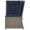 vidaXL Garden Sofa Corner with Cushions Grey Poly Rattan