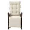 vidaXL Reclining Garden Chairs 2 pcs with Footrest Brown Poly Rattan