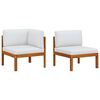 vidaXL 2 Piece Garden Lounge Set with Cushions Wood Acacia&Rope