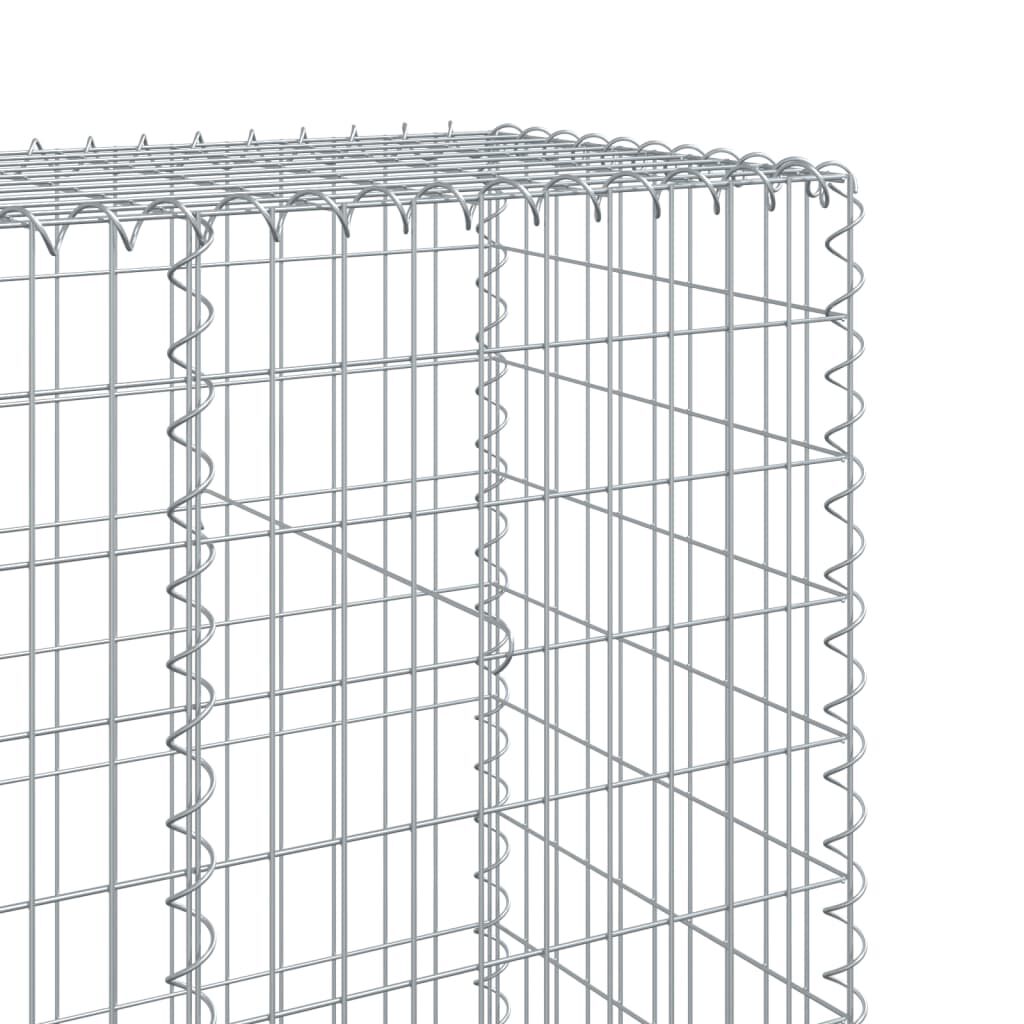 vidaXL Gabion Basket with Cover 1000x50x200 cm Galvanised Iron