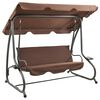 vidaXL Outdoor Swing Bench with Canopy Coffee