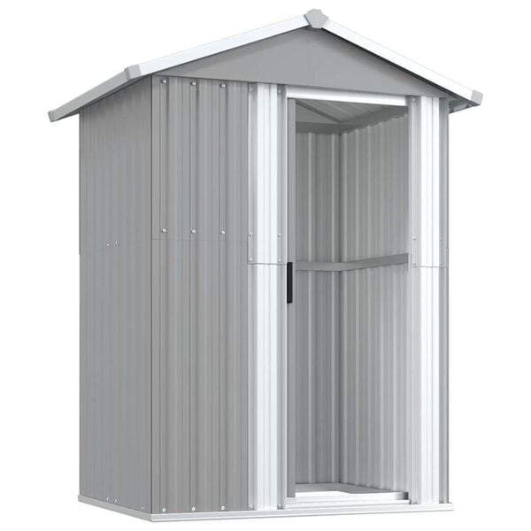 vidaXL Garden Shed Grey 126x97.5x177 cm Galvanised Steel