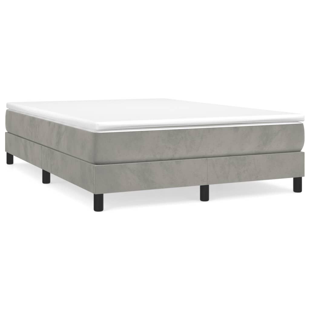 vidaXL Bed Frame without Mattress Light Grey Queen Velvet (US Only)