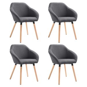 vidaXL Dining Chairs 4 pcs Dark Grey Fabric
