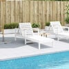 vidaXL Sun Lounger White 199.5x62x55 cm Solid Wood Pine