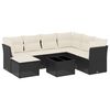 vidaXL 8 Piece Garden Sofa Set with Cushions Black Poly Rattan