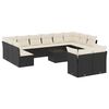 vidaXL 13 Piece Garden Sofa Set with Cushions Black Poly Rattan