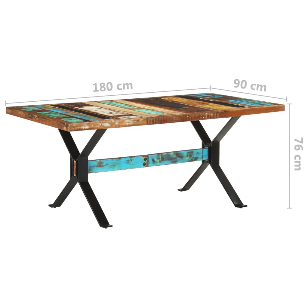 vidaXL Dining Table 180x90x76 cm Solid Reclaimed Wood