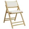 vidaXL 3 Piece Folding Bistro Set with Cream White Cushions Bamboo