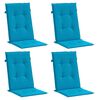 vidaXL Garden Highback Chair Cushions 4 pcs Blue 120x50x3 cm Fabric