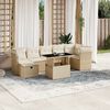vidaXL 8 Piece Garden Sofa Set with Cushions Beige Poly Rattan