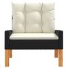 vidaXL 4 Piece Garden Lounge Set with Cushions Poly Rattan&Solid Wood