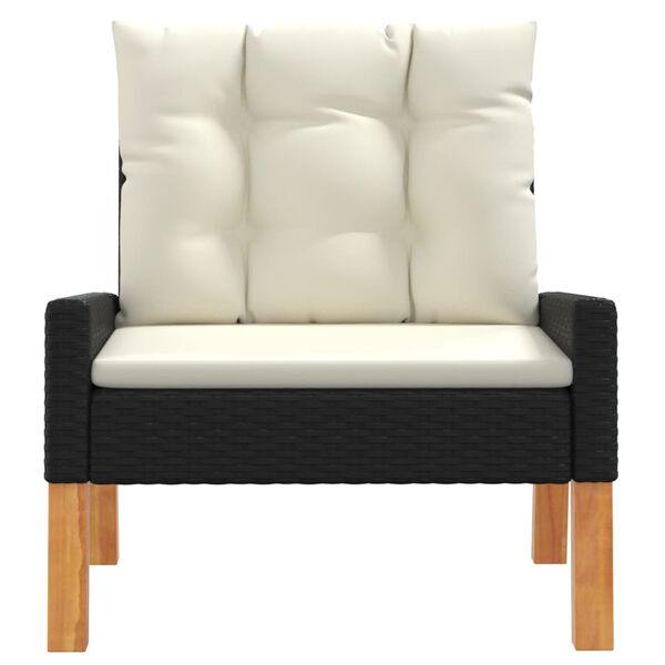 vidaXL 4 Piece Garden Lounge Set with Cushions Poly Rattan&Solid Wood