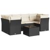 vidaXL 7 Piece Garden Sofa Set with Cushions Black Poly Rattan