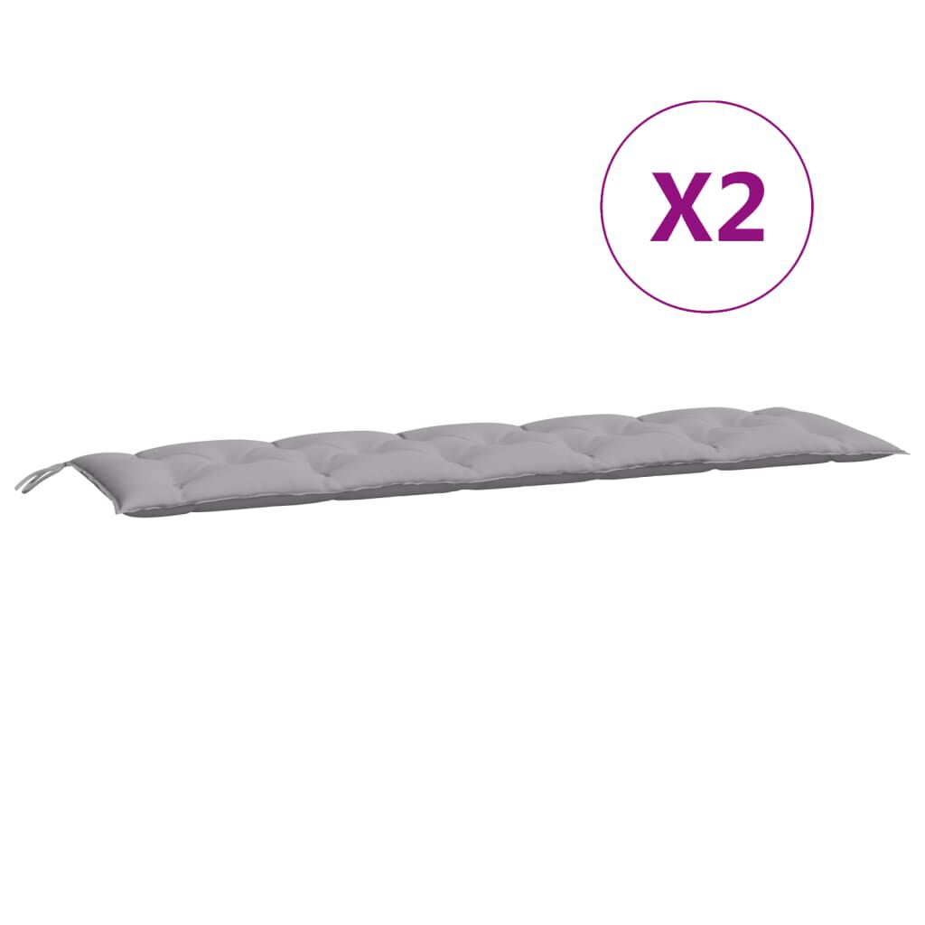 vidaXL Garden Bench Cushions 2pcs Grey 180x50x7cm Oxford Fabric