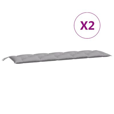 vidaXL Garden Bench Cushions 2pcs Grey 180x50x7cm Oxford Fabric