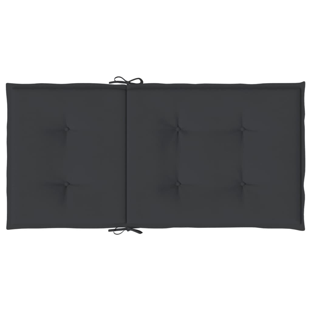 vidaXL Garden Lowback Chair Cushions 4 pcs Black 100x50x3 cm Oxford Fabric