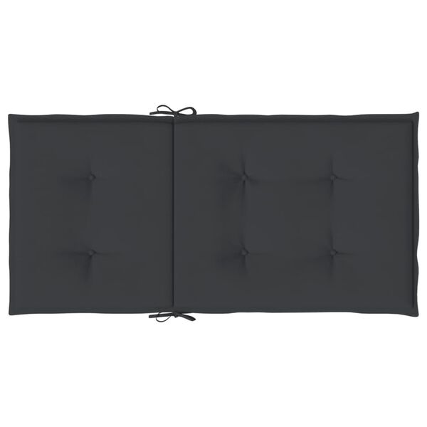 vidaXL Garden Lowback Chair Cushions 4 pcs Black 100x50x3 cm Oxford Fabric