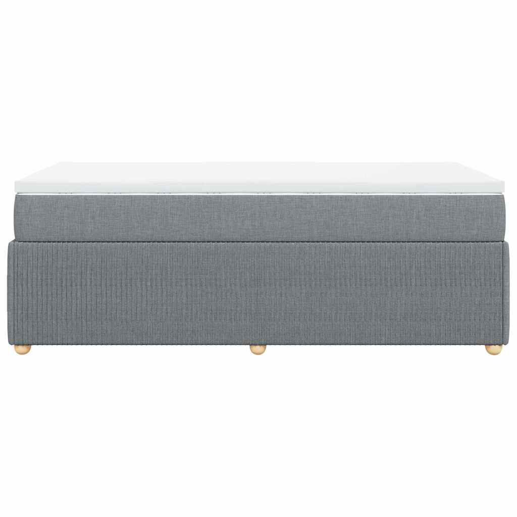 vidaXL Box Spring Bed with Mattress Light Grey Twin XL Fabric
