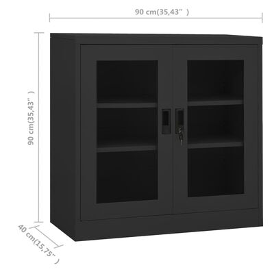 vidaXL Office Cabinet Anthracite 90x40x90 cm Steel