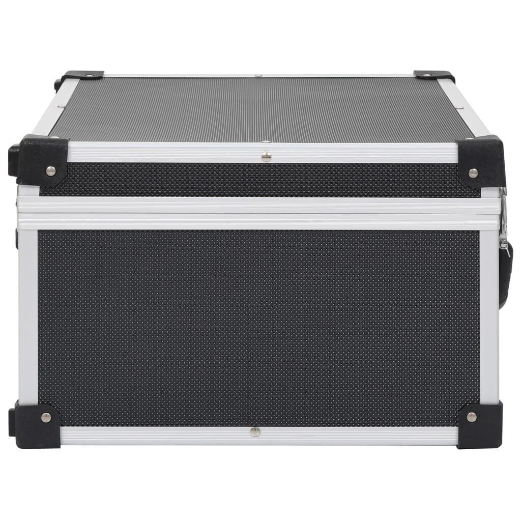 vidaXL CD Case for 60 CDs Aluminium ABS Black