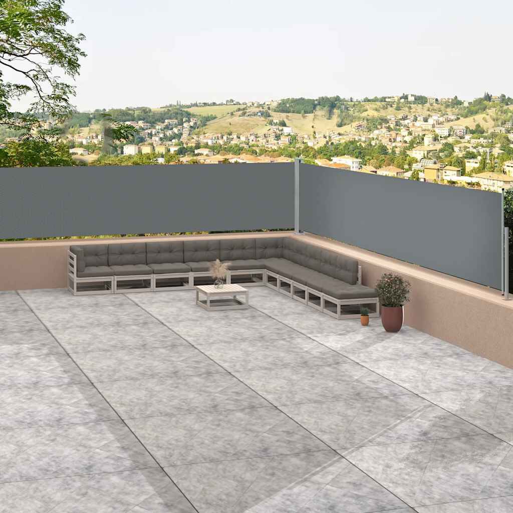 vidaXL Retractable Side Awning Anthracite 117x1200 cm