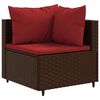 vidaXL 7 Piece Garden Lounge Set with Cushions Brown Poly Rattan