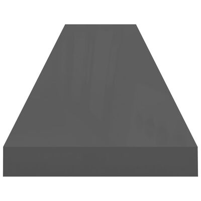vidaXL Floating Wall Shelf High Gloss Grey 120x23.5x3.8 cm MDF