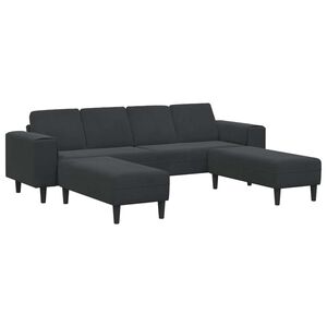 vidaXL Living Room Couch 3 pcs Black