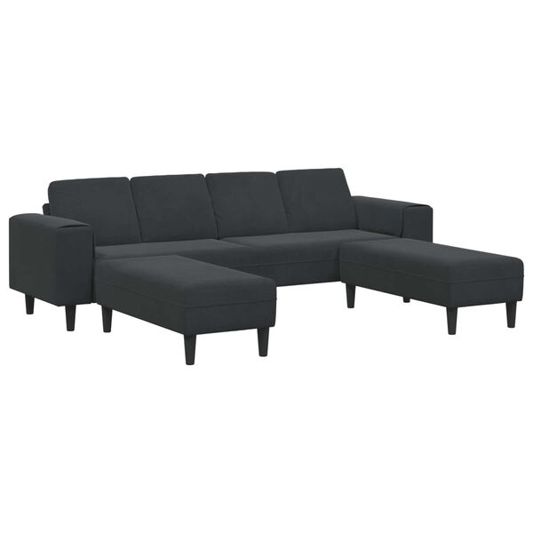 vidaXL Living Room Couch 3 pcs Black